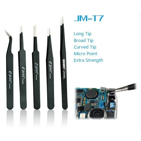 JAKEMY JM-T7-11 Long Pointed End Tweezer | Stainless Steel DIY Electronics Tool - Image 2