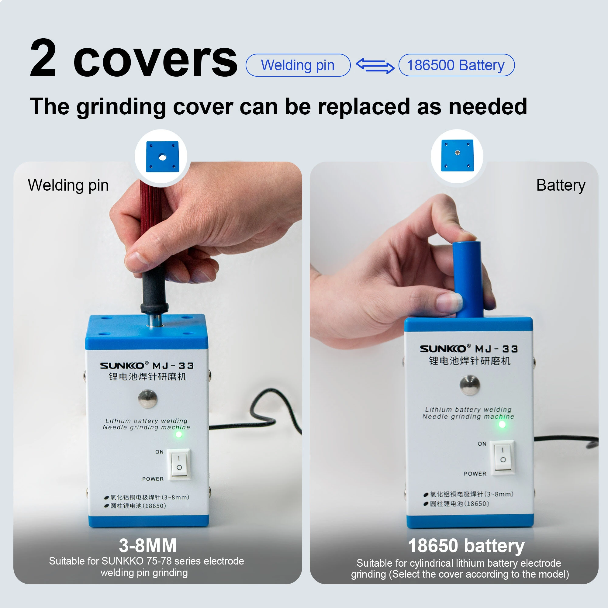 SUNKKO MJ-33 Battery Welding Needle Grinder | 12V for 18650 3-8mm Pin Cleaning Tool - Image 4