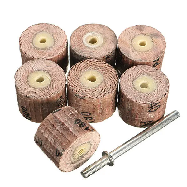 Dremel Sanding Wheel Kit - 7pcs Flap Wheels 80-600 Grit with 1/8 Inch Mandrel - Image 2