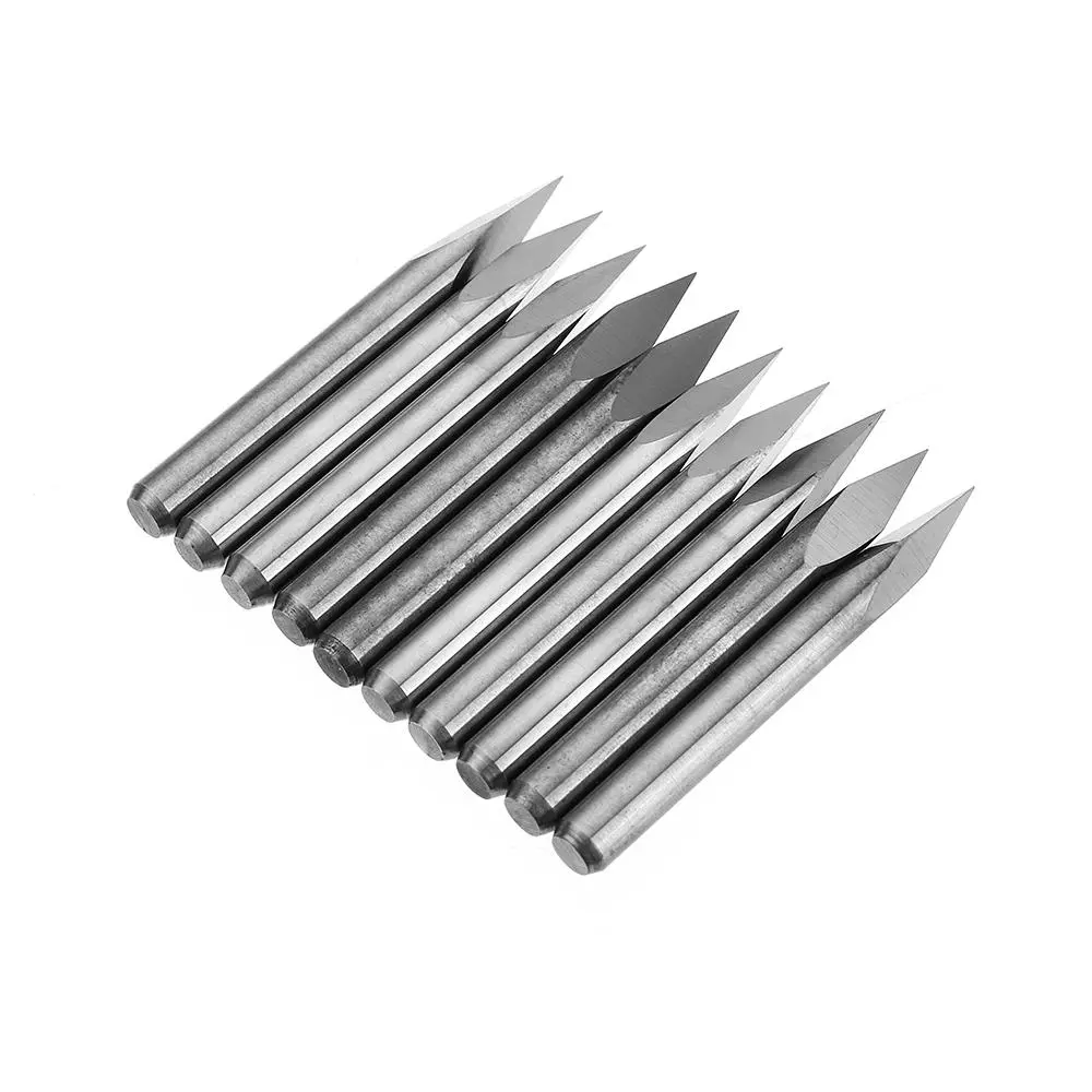 Tungsten Steel Engraving Bit - 10pcs 3.175mm Shank 45 Degree 0.1-0.3mm Tip | CNC PCB Tool - Image 3