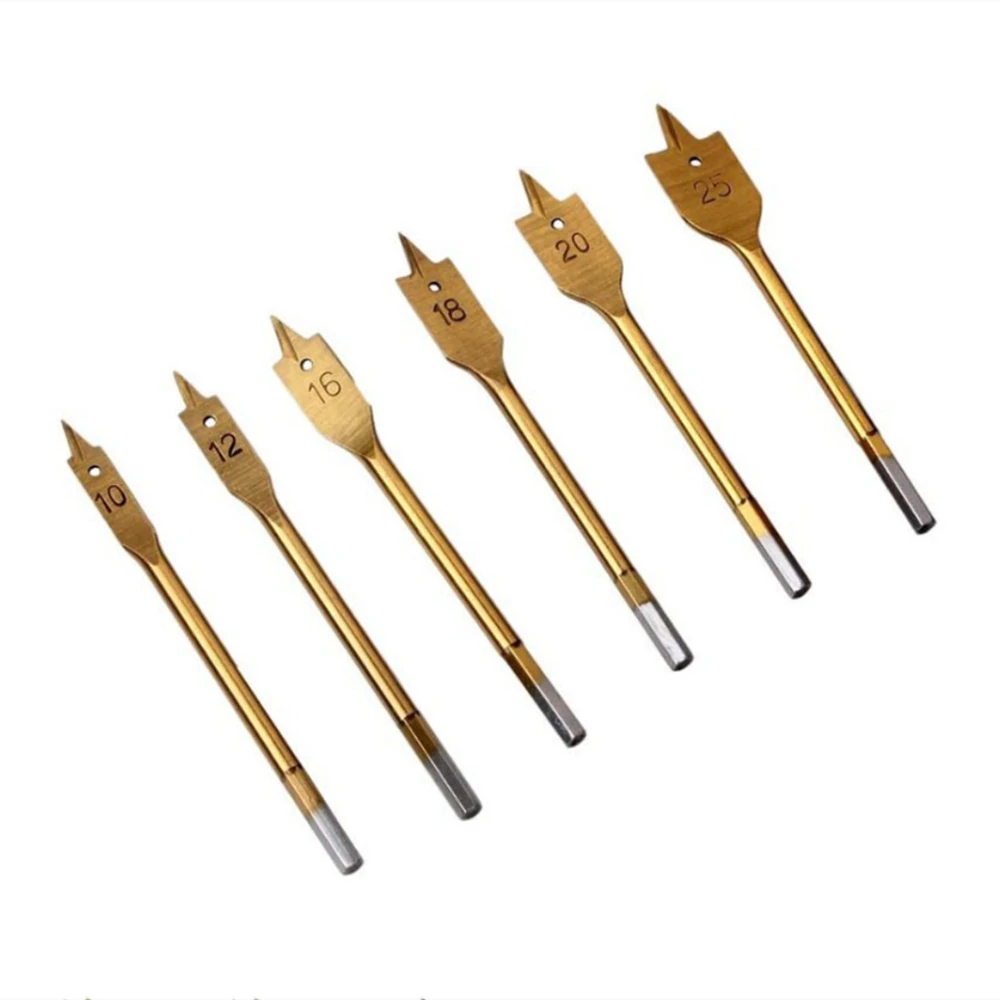 7Pcs HSS Wood Flat Drill Set - 10-25mm Spade Bits | Durable Woodworking Tools - Image 3