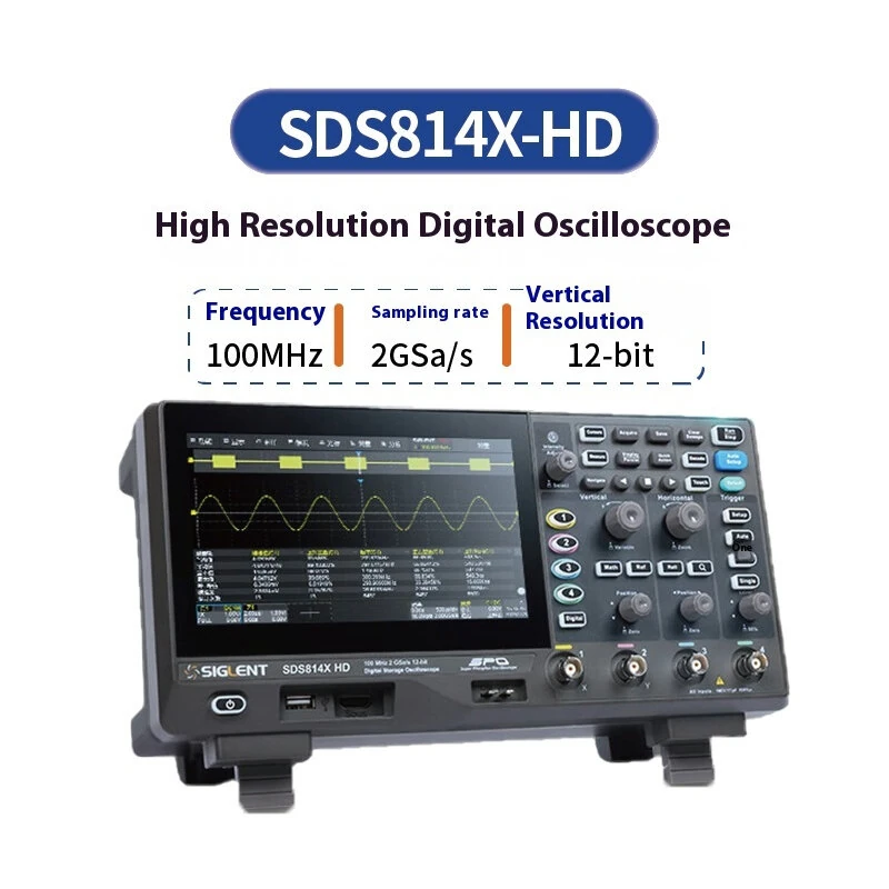 SIGLENT SDS800X HD Oscilloscope - 12-bit High Resolution, 100MHz Bandwidth, 2GSa/s - Image 2