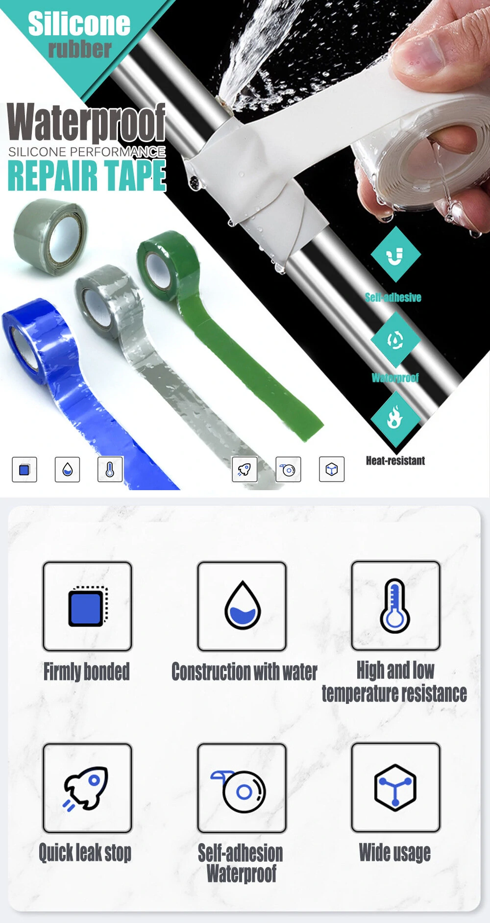3M High Pressure Resilient Silicone Tape | Self-Fusing Insulation for Plumbing & Heat - Image 3