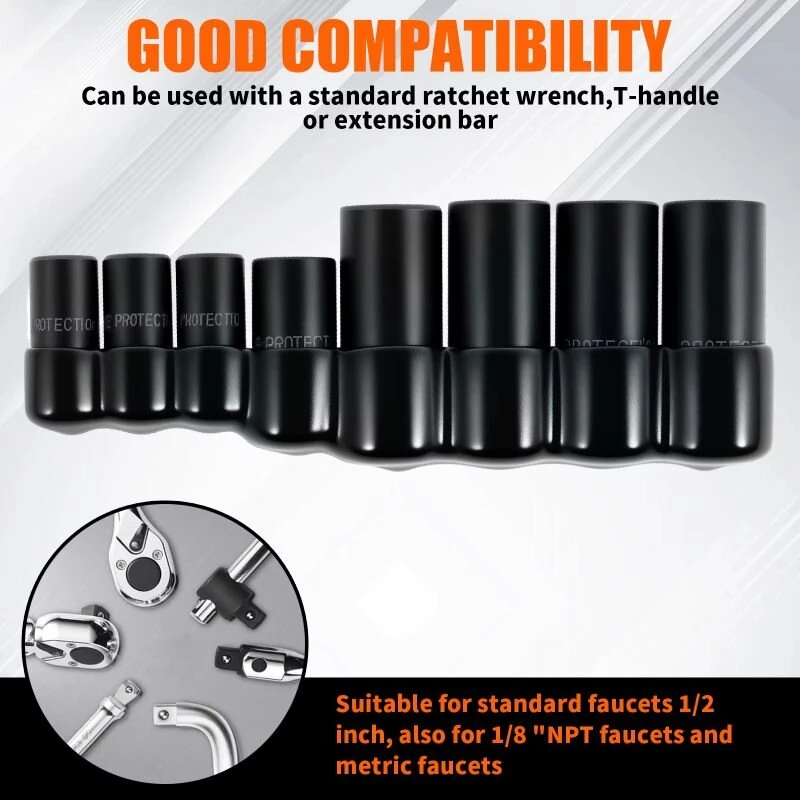 Steel Tap Socket Set 8pcs | 1/4 & 3/8 Inch Drive | Tight Space Automotive Tools - Image 5