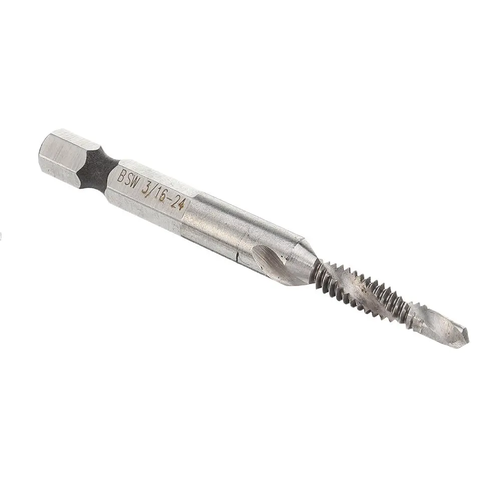 BSW HSS Combination Drill Tap Bit - 1/8-3/8 Inch | 1/4 Inch Hex Shank for Deburr & Countersink - Image 2