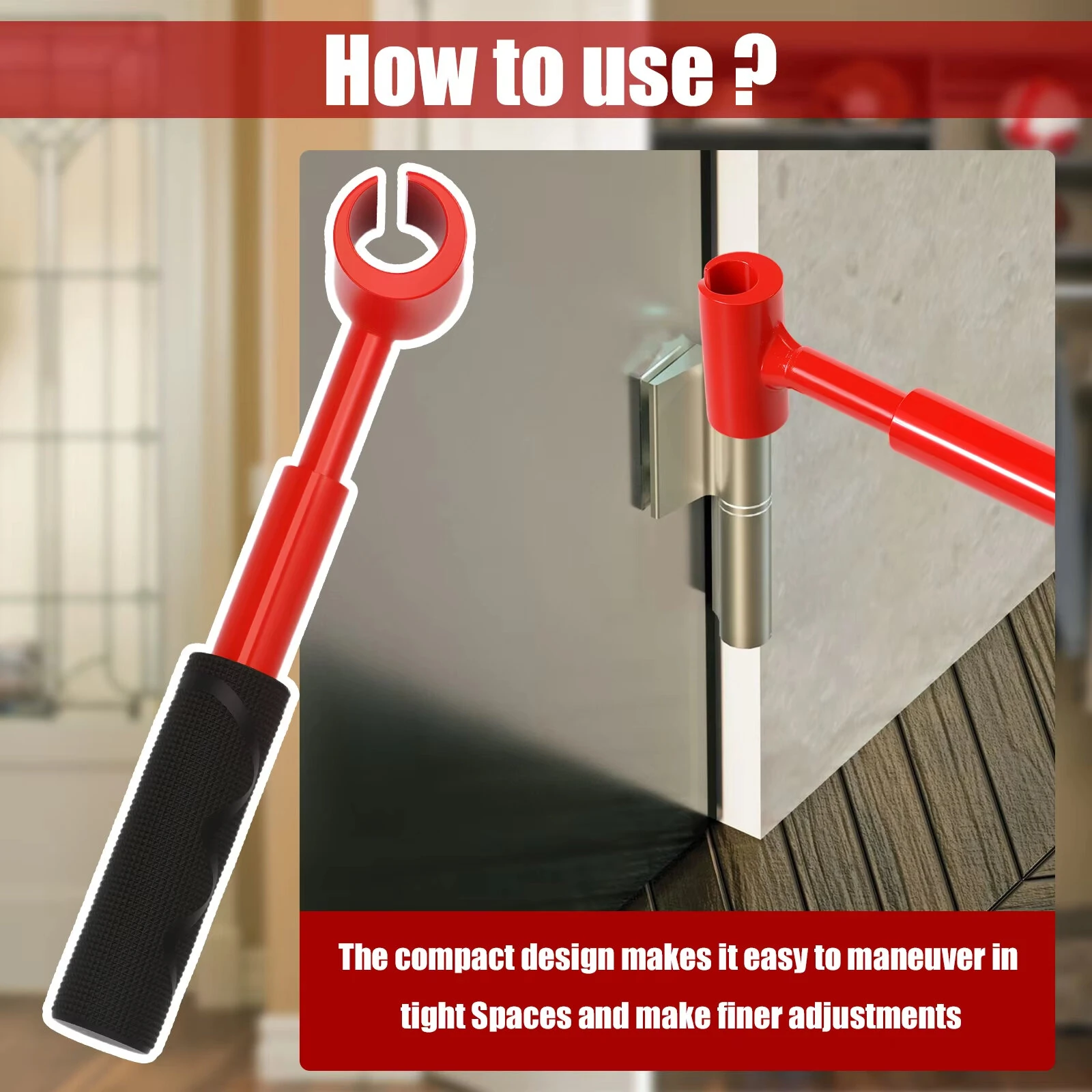 4-in-1 Door Hinge Adjustment Tool | Metal Wrench for Cabinet & Door Alignment - Image 5