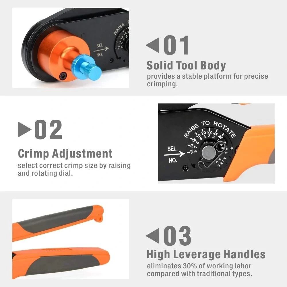 IWISS HDT-48-00 Mini Crimping Tool | 12-26AWG Plier for Deutsch Connectors - Image 4