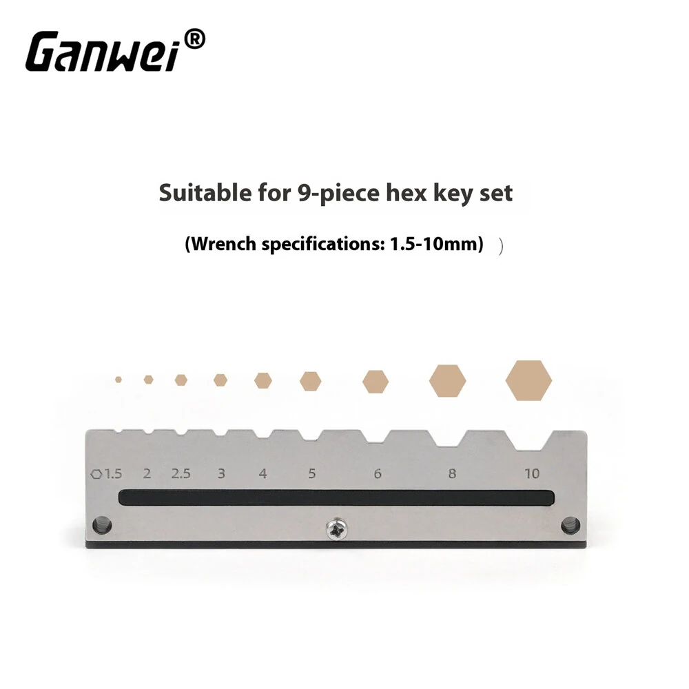 Ganwei Hex Key Organizer Rack | CNC Aluminum Wall Mount for 1.5-10mm Keys - Image 5