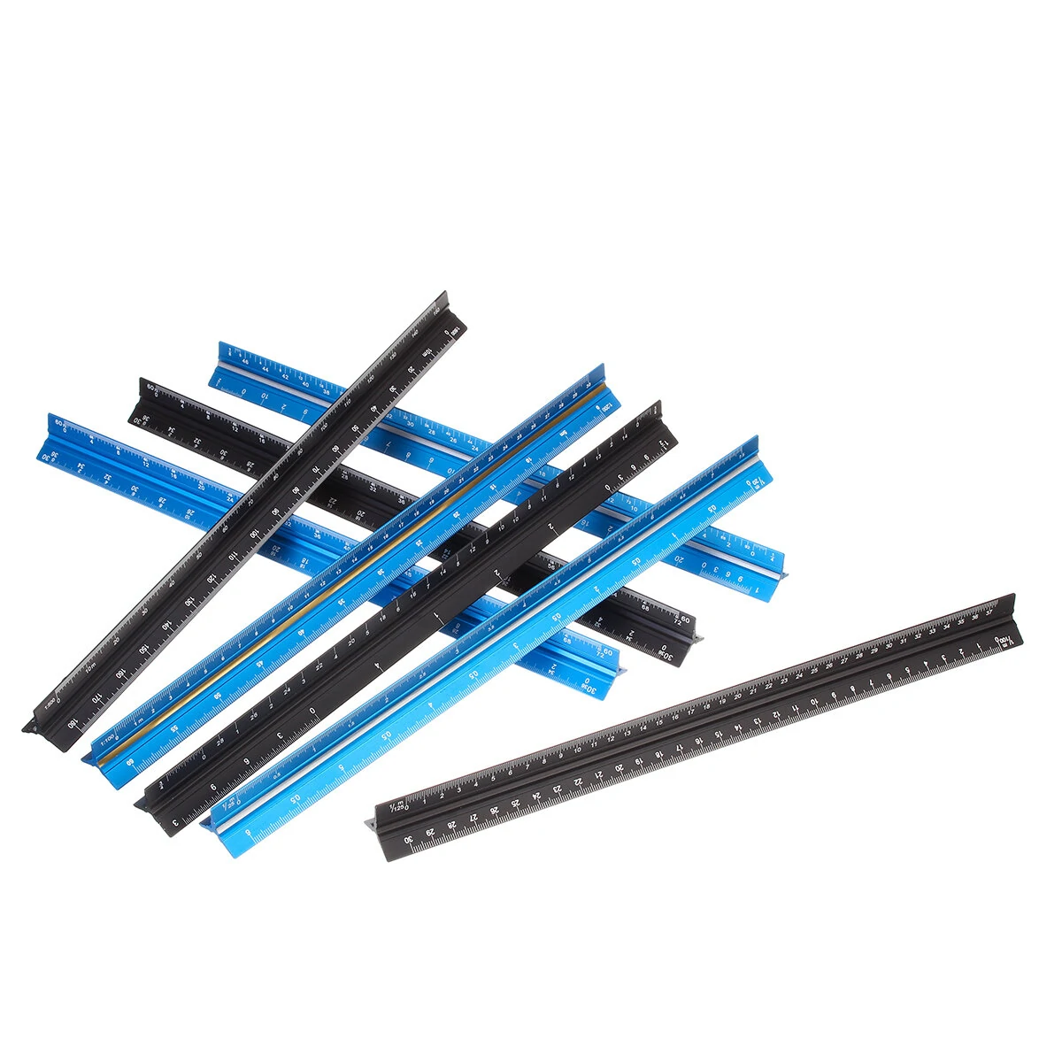 Aluminum Alloy Three Edged Ruler - Laser Engraved for Precision | Inch & CM Scale - Image 2