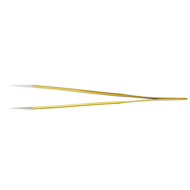 BST-168H Gold-plated Stainless Steel Eyelash Extension Tweezer | Pointed Tip - Image 4