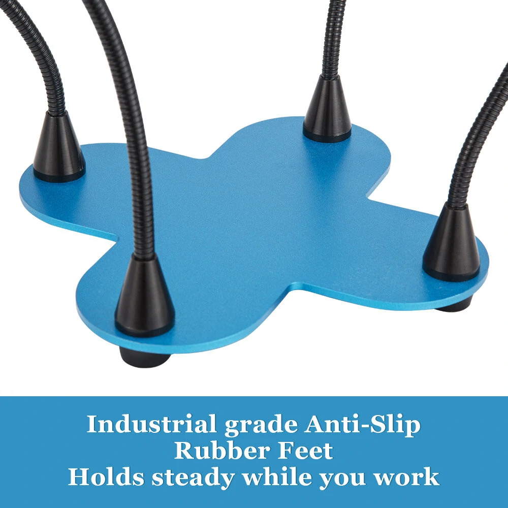 Flexible Arm Soldering Helping Hands - 4Pc Tool with PCB Clamp | Repair Station Stand - Image 4