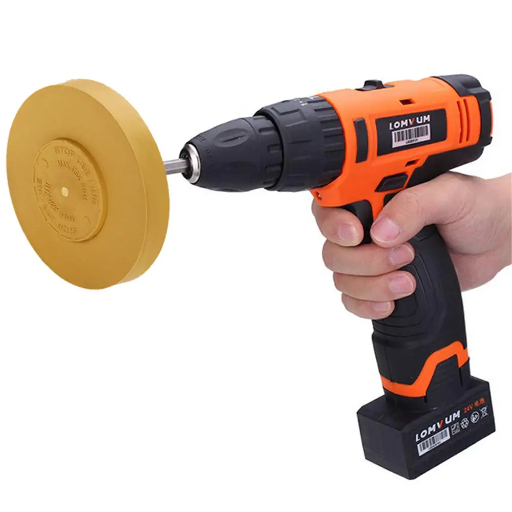 Professional 4 Inch Rubber Eraser Wheel | Air Tire Buffer Glue Remover for Electric Drill - Image 3