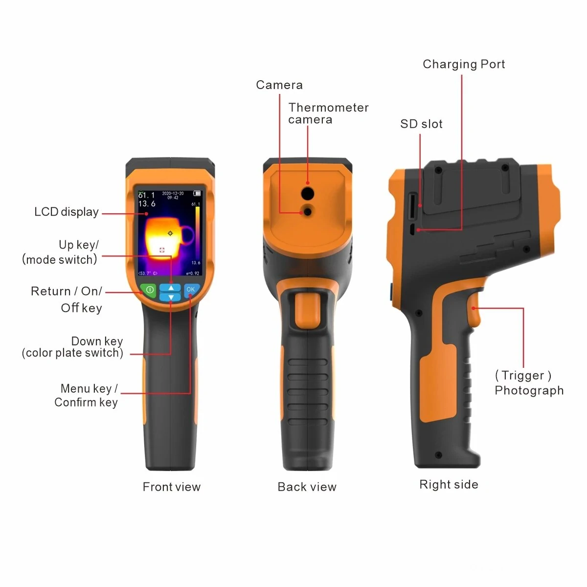 NOYAFA NF-522 Thermal Imaging Camera | 200x150 IR Resolution -40°F to 330°F | LCD Digital Display - Image 5