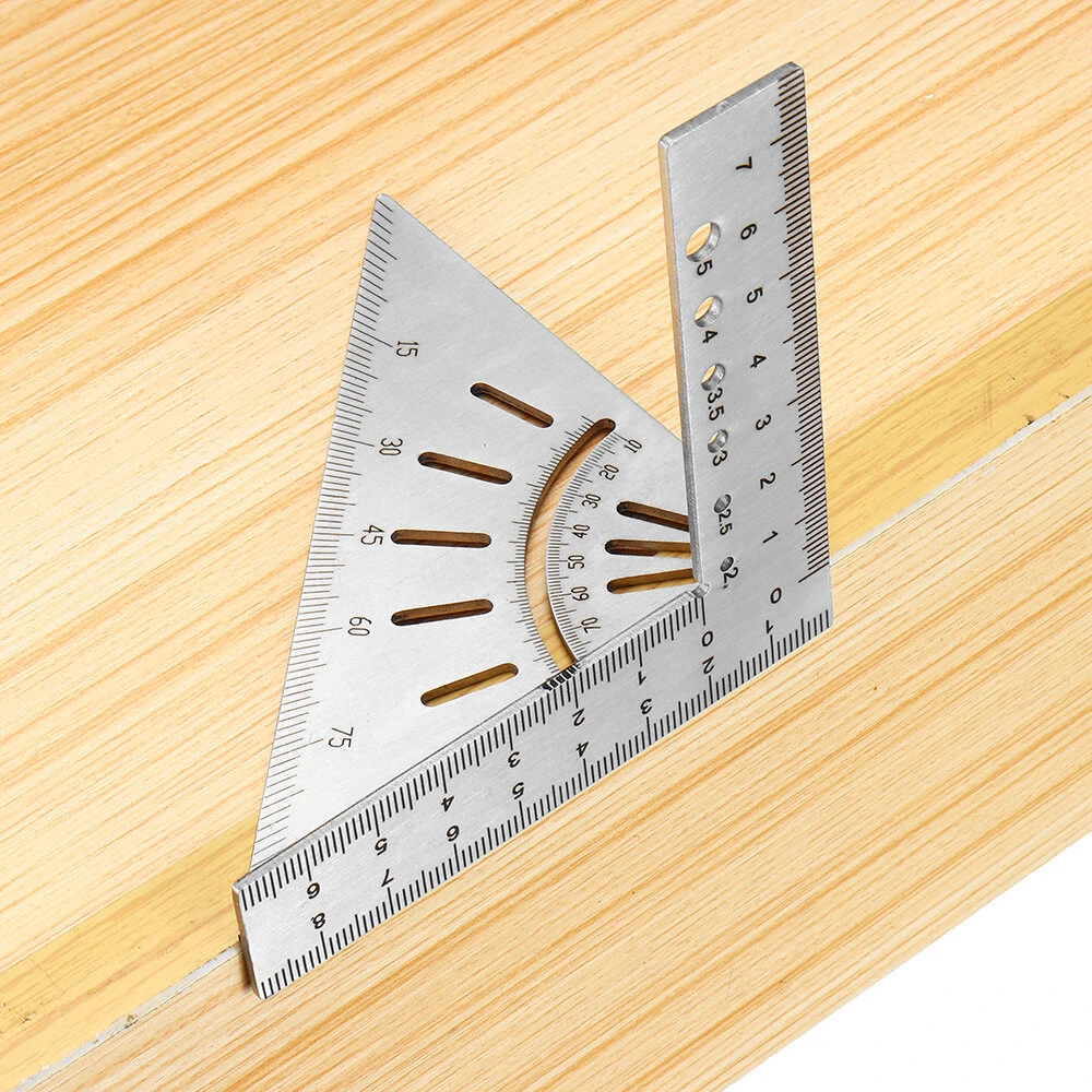 45/90 Degree Mitre Angle Measuring Square - Stainless Steel Woodworking Ruler | Carpenter Layout Tool - Image 4