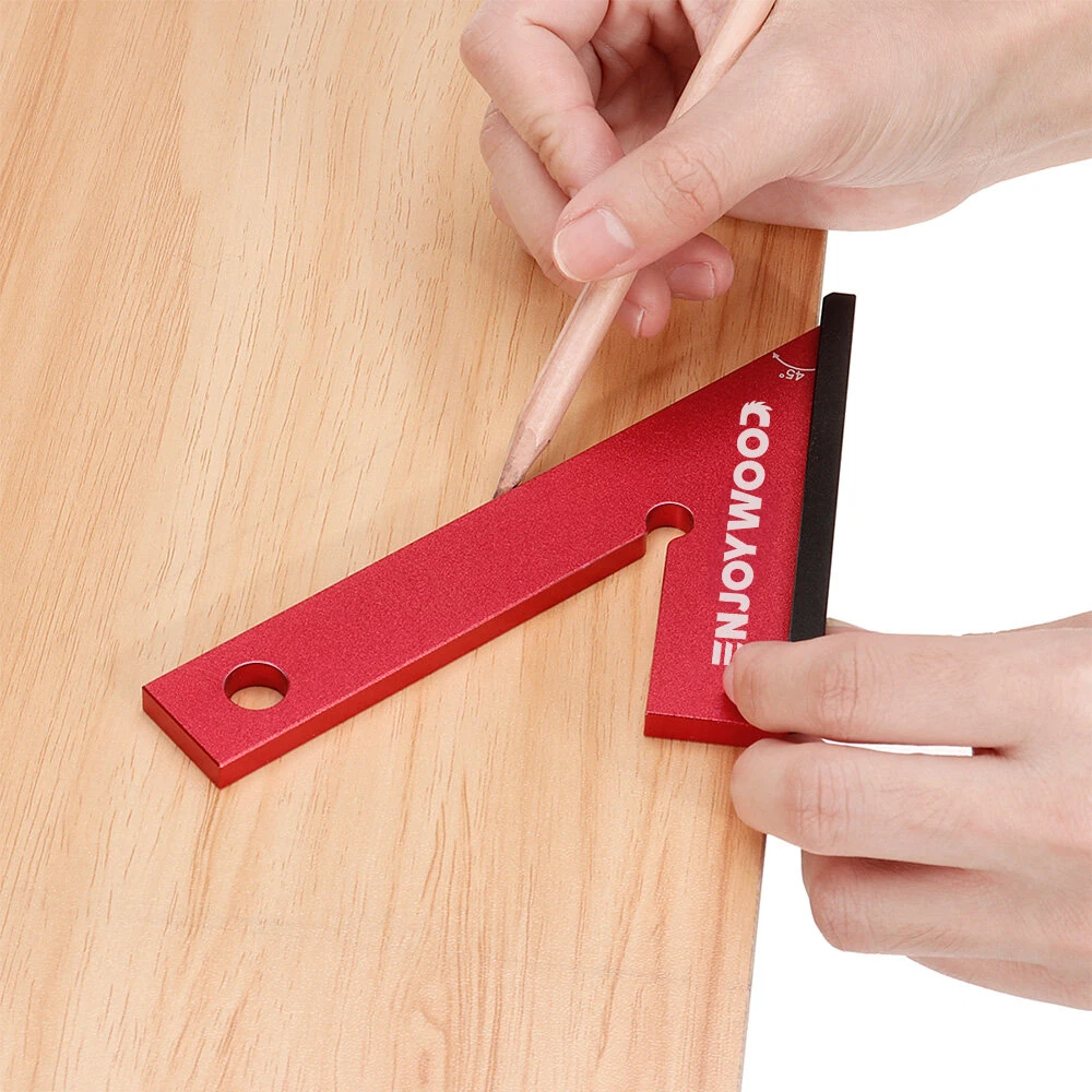 ENJOYWOOD Aluminum Miter Square - 45/90 Degree Angle Ruler | Woodworking Tool - Image 3