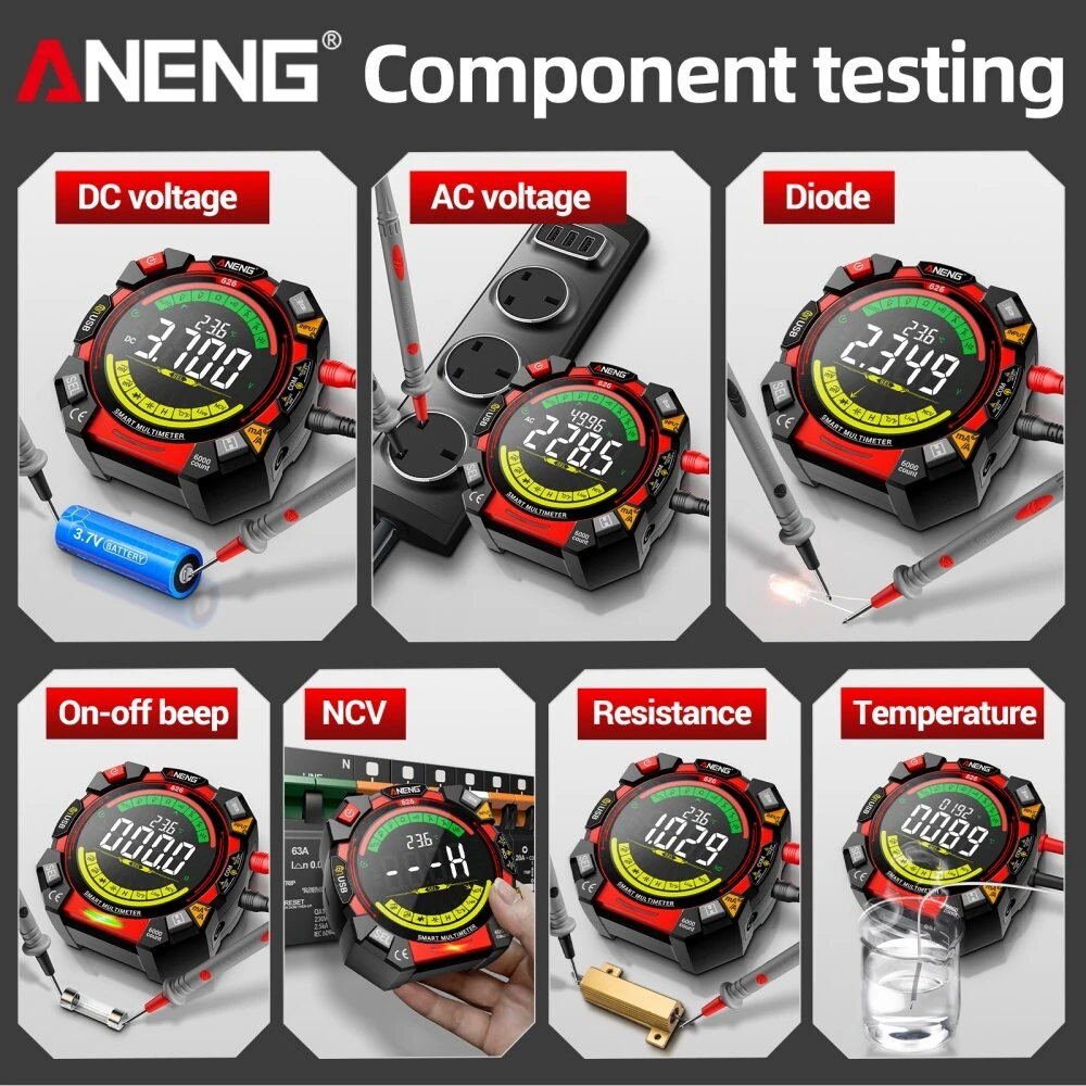 ANENG 626 Digital Multimeter - 6000 Count USB Rechargeable AC DC Tester - Image 5