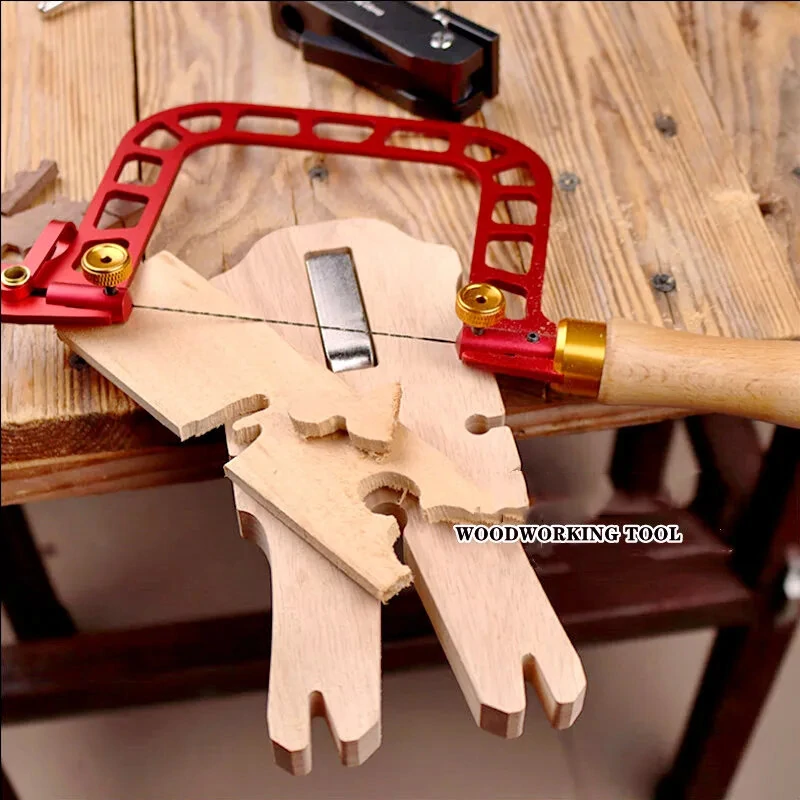 Coping Saw - Aluminum Alloy Frame & Wooden Handle - 337mm with Diamond Wire for Wood, Metal, Glass - Image 4