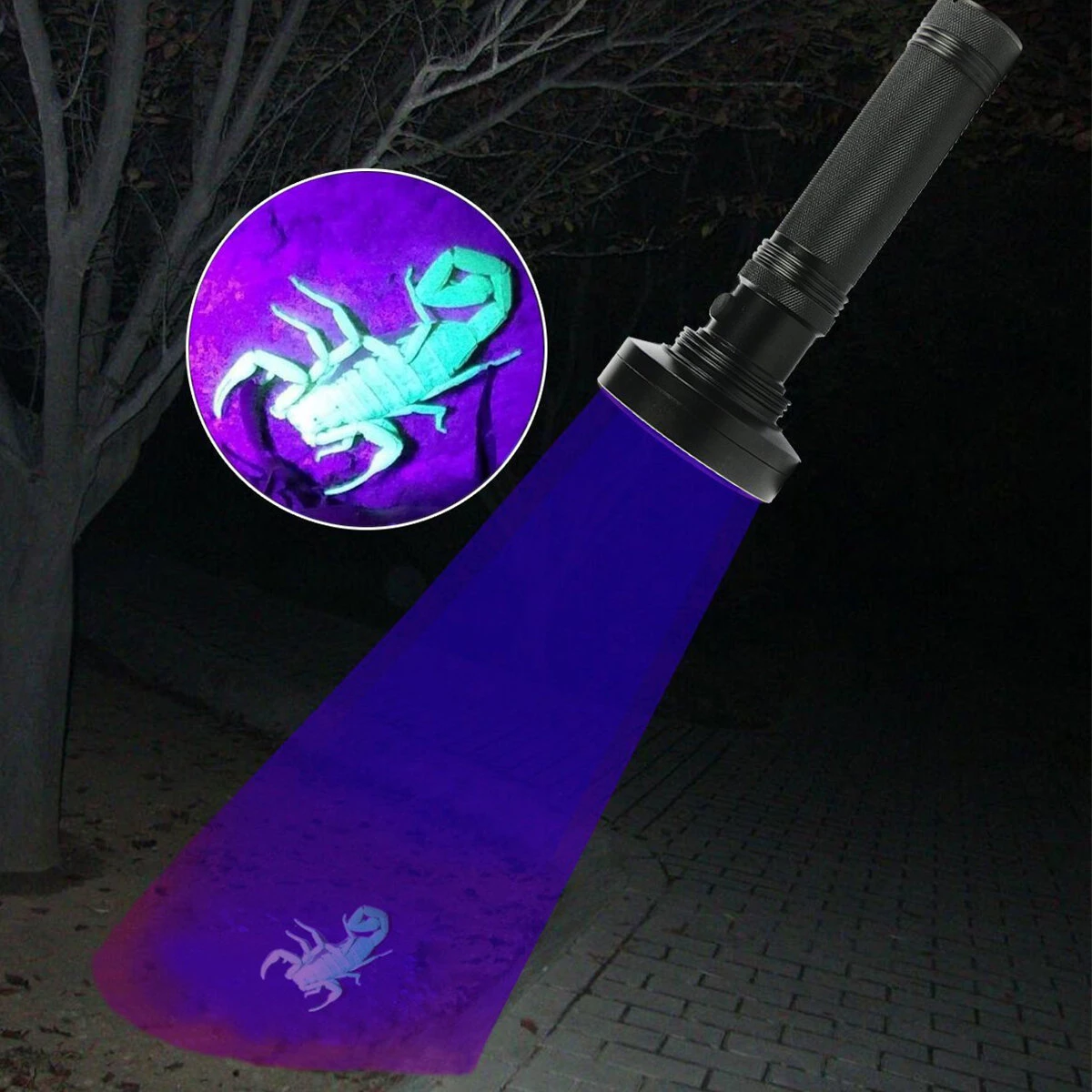 Purple UV Blacklight Flashlight - 100 LED Inspection Lamp for Detection - Image 2