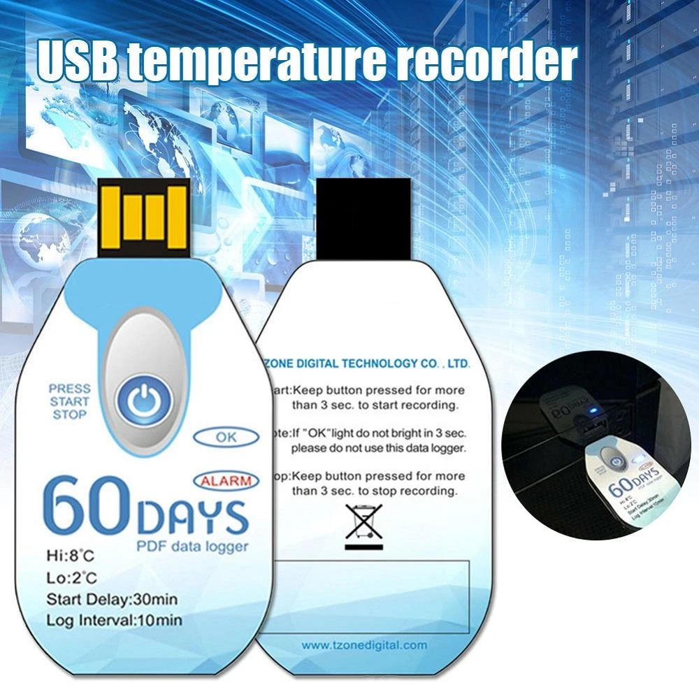 NE USB Temperature Logger - 60 Day Disposable Data Recorder | Temperature Logger - Image 4