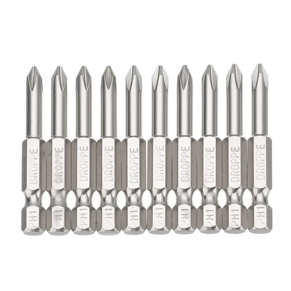 BROPPE 10pcs PH1 Screwdriver Bits - 1/4 Inch Hex Shank 50mm Magnetic Set - Image 5