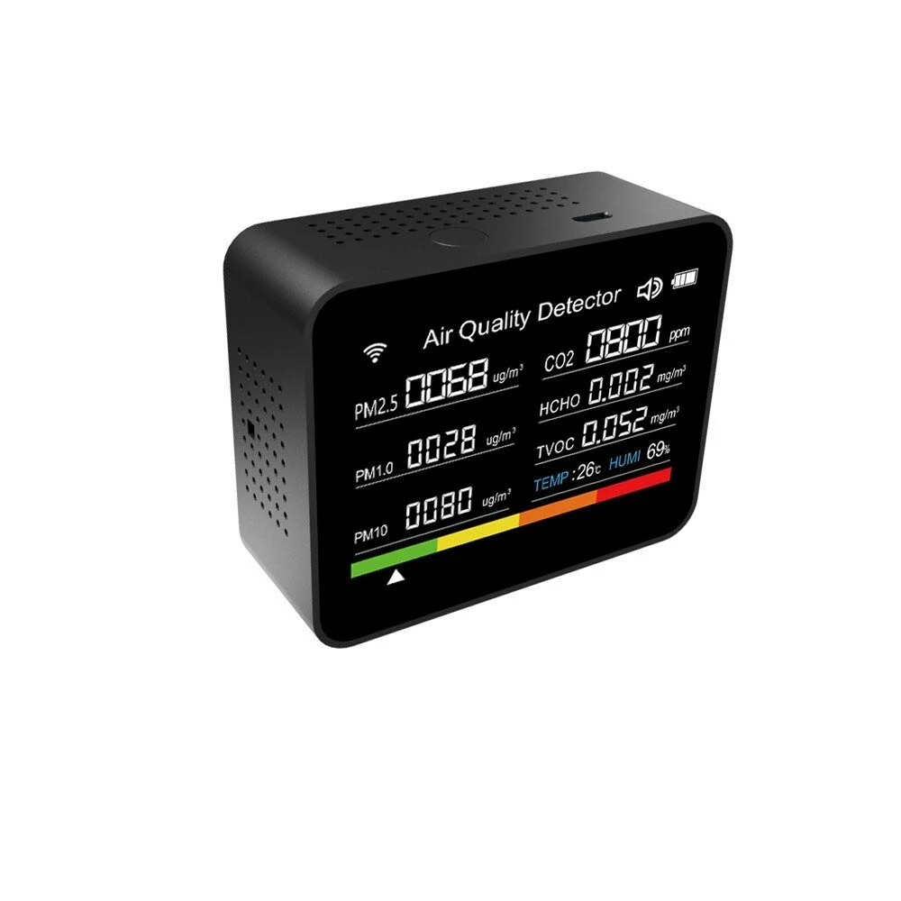 Tuya WiFi Air Quality Monitor - 13-in-1 CO2 PM2.5 TVOC Detector | App Control & Battery - Image 3