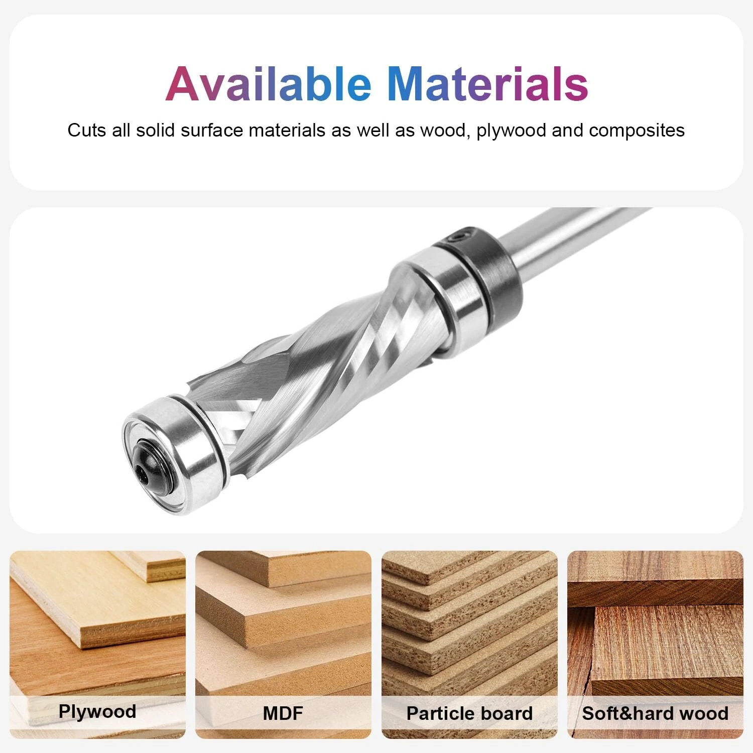 Whiteside Router Bits 1/4 Inch Shank Carbide Compression Flush Trim Bit | 1/2 Inch Cutting Dia with Top & Bottom Bearing - Image 5