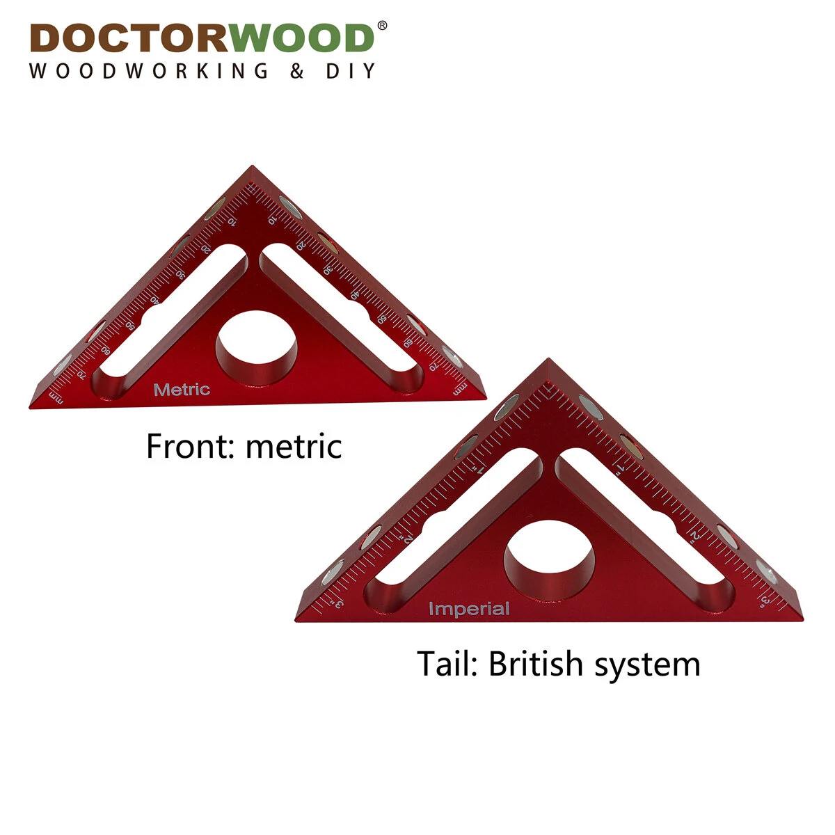 WoodworkPro 90 Degree Triangle Ruler with Clamp | Precision Woodworking Tool - Image 3