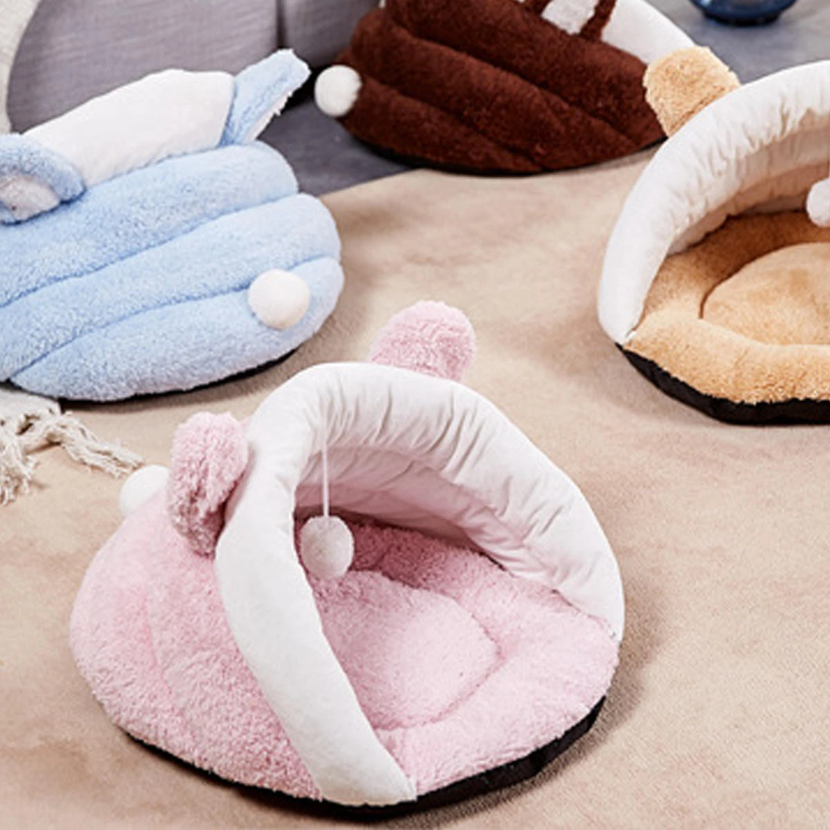 Pet Cat Dog Cave Bed - Soft Warm Winter Sleeping Bag Mat for Puppy - Image 4