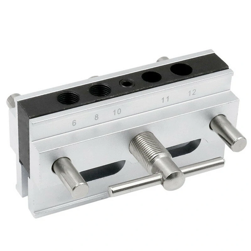 Metric Inch Self-Centering Hole Punch Locator - Doweling Jig Kit Drill Guide Set Silver - Image 4