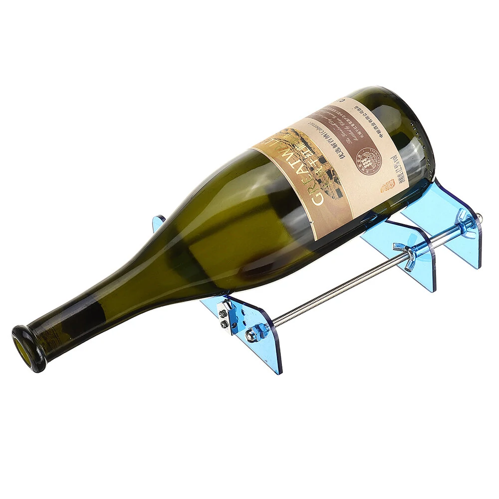 Porta Vinos Bekerhoud - 2Pcs Blue Acrylic Bottle Cutter | Adjustable DIY Machine for Wine Beer Bottles - Image 2