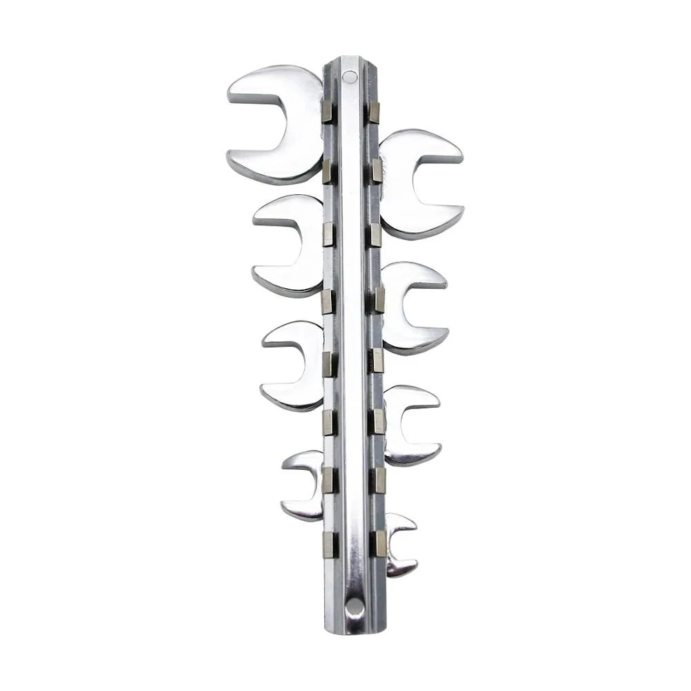 8 Pc SAE Crowfoot Wrench Set - 3/8 to 7/8 Inch Drive - Chrome Plated - Image 4