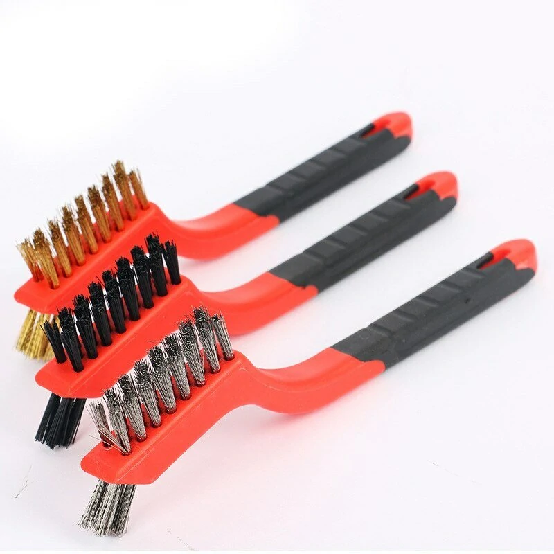 3-Pack Wire Cleaning Brush | Stainless Steel Brass Nylon Bristles | Rust Remover & Polishing Tool - Image 2