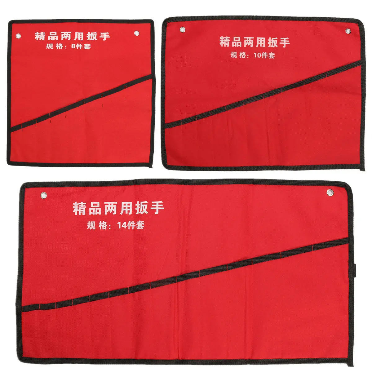 Canvas Tool Bag - 14 Pocket Roll-up Pouch for Wrenches & Spanners - Image 3