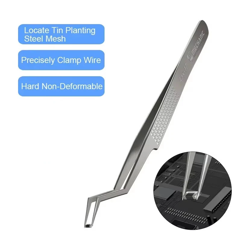 Mechanic Aax-17 Stainless Steel Precision Tweezers | Anti-Corrosion High Hardness | Electronic Repair Tool - Image 2