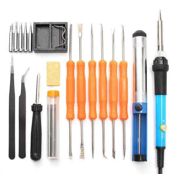 60W Adjustable Temperature Soldering Iron Kit - 110V/220V with EU/US Plug - Image 3