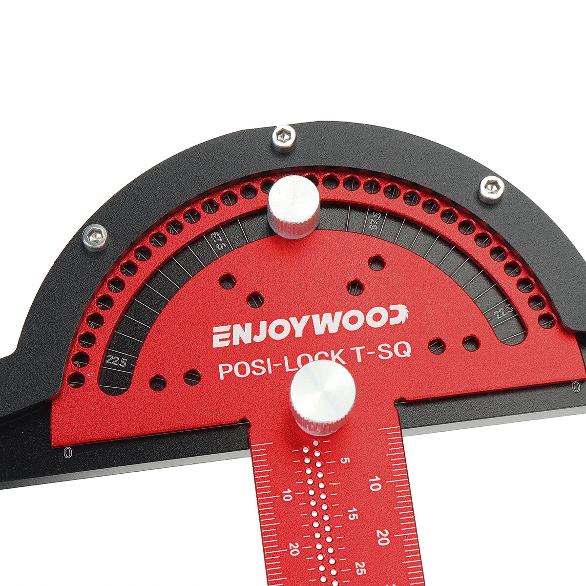 ENJOYWOOD 300mm Aluminum Alloy T-Square Ruler | Posi Lock Angle Measure & Scriber - Image 2