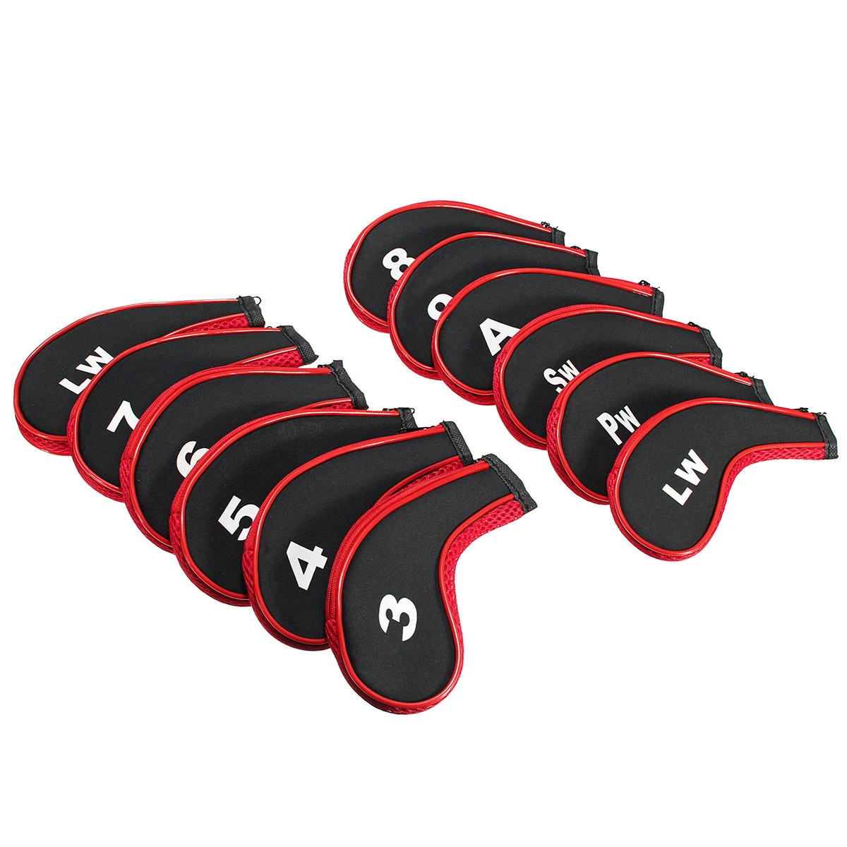 12Pcs Long Neck Golf Club Iron Headcovers with Zipper | Set of 12 - Image 2