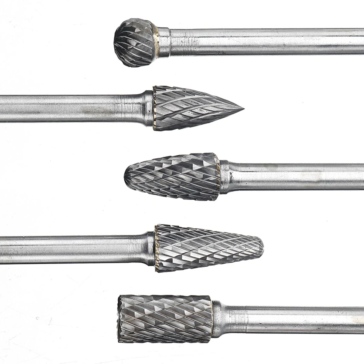 Drillpro RB29 Tungsten Carbide Burr Set - 5pc 6mm Shank Rotary Cutter Files - Image 4