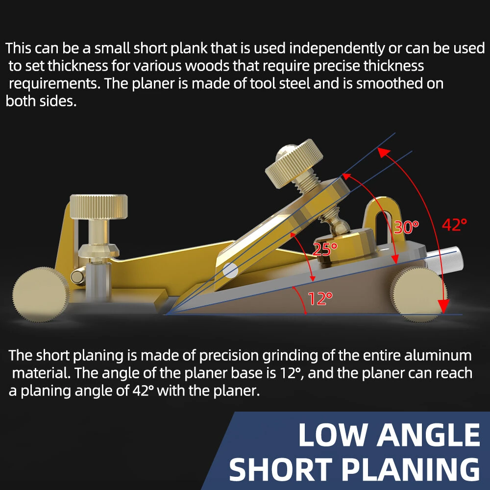ENJOYWOOD Mini Block Plane - Aluminum Alloy Hand Planer for Woodworking - Image 3