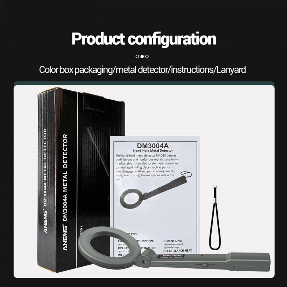 ANENG DM3004A Professional Metal Detector | Handheld Pinpointer Gold Finder High Sensitivity - Image 5