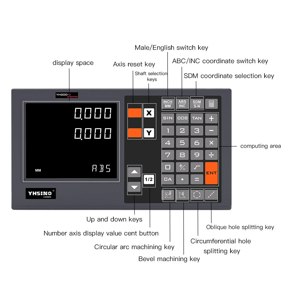 YH200 Digital Display Grating Ruler Suite | High Precision NSK Bearings | 3M Cable - Image 5
