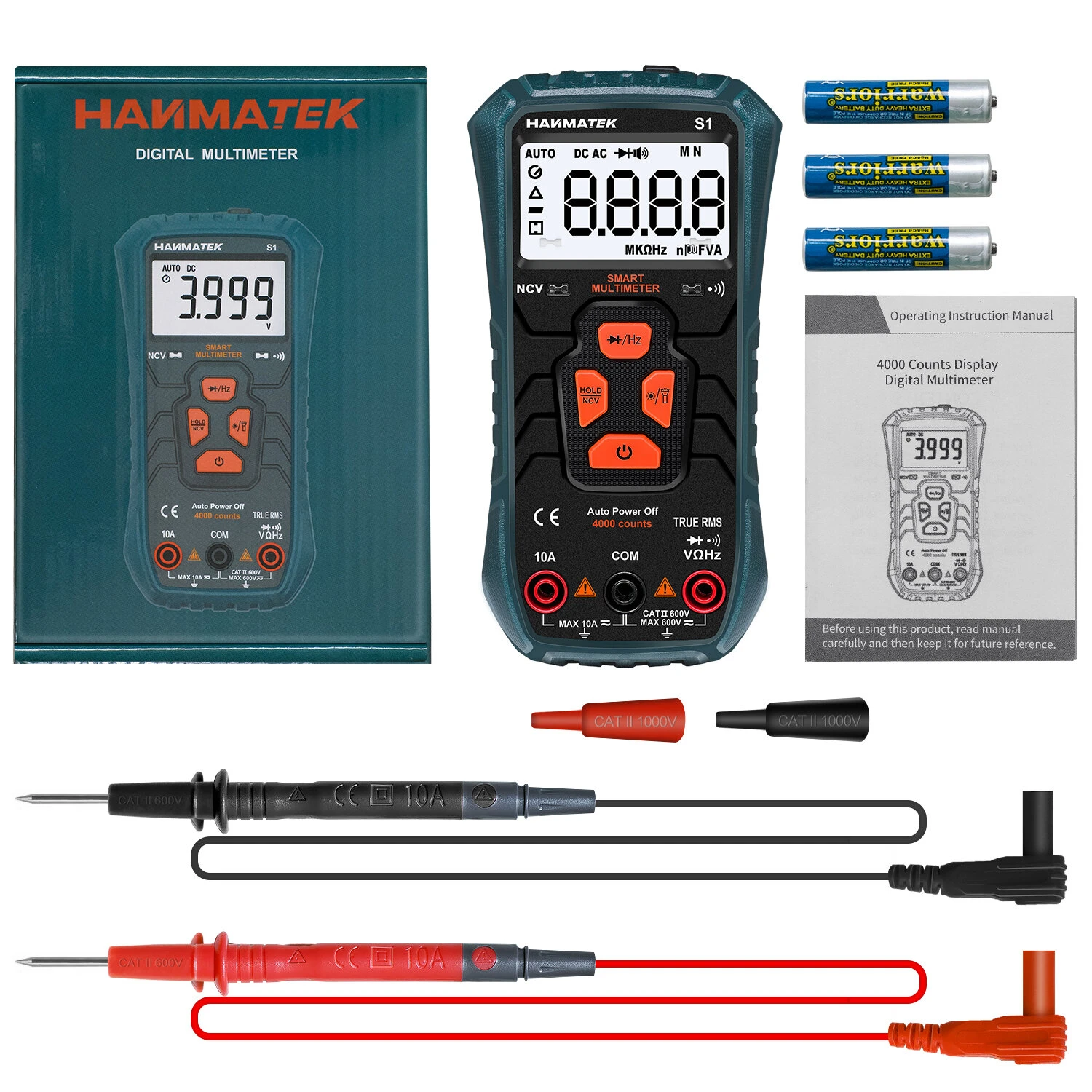 HANMATEK S1 Digital Multimeter | NCV Non-Contact Voltage & Backlit Display - Image 2