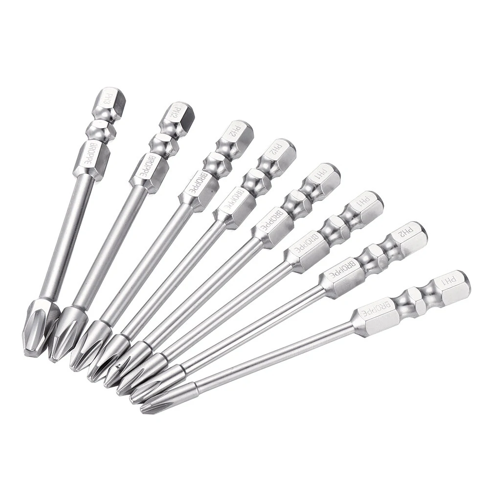 BROPPE 10Pcs Phillips Screwdriver Bit - 75mm Length S2 High Torque Magnetic - Image 3