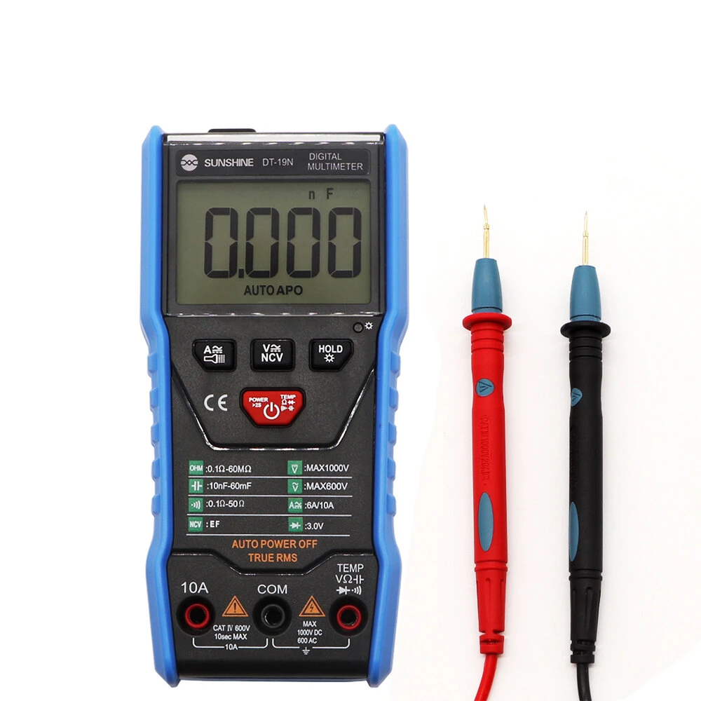 SUNSHINE DT-19N Mini Smart Multimeter | Digital AC DC Resistance Tester - Image 5