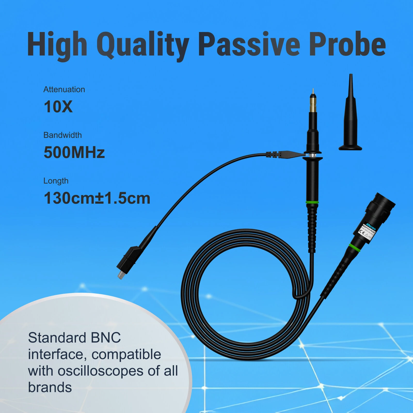 MICSIG MSP510 Oscilloscope Probe | 500MHz Bandwidth | Universal BNC Interface - Image 2