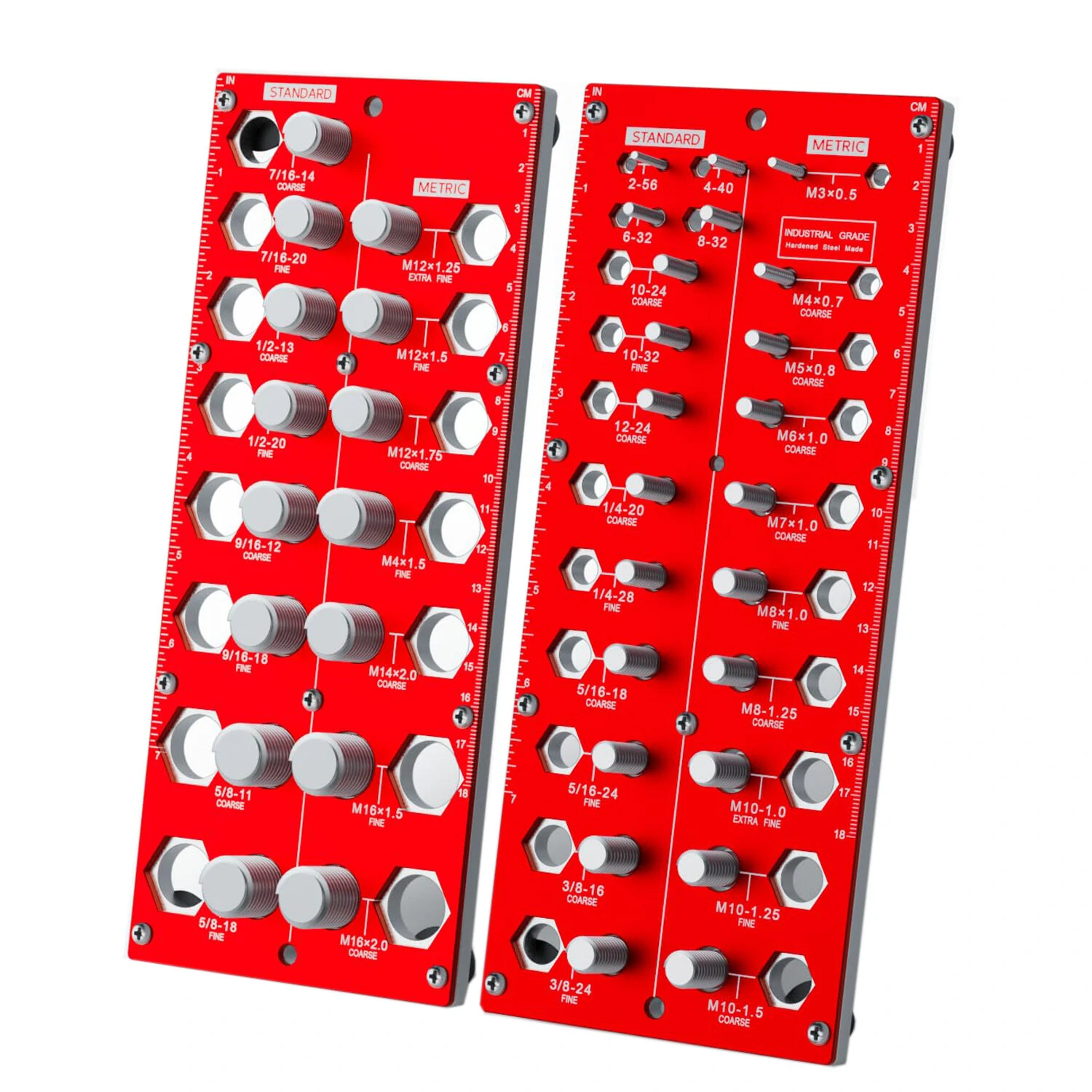 Twist-On Metal Thread Checker Set - 21 Inch & 17 Metric Sizes - Nut & Bolt Gauge - Image 2