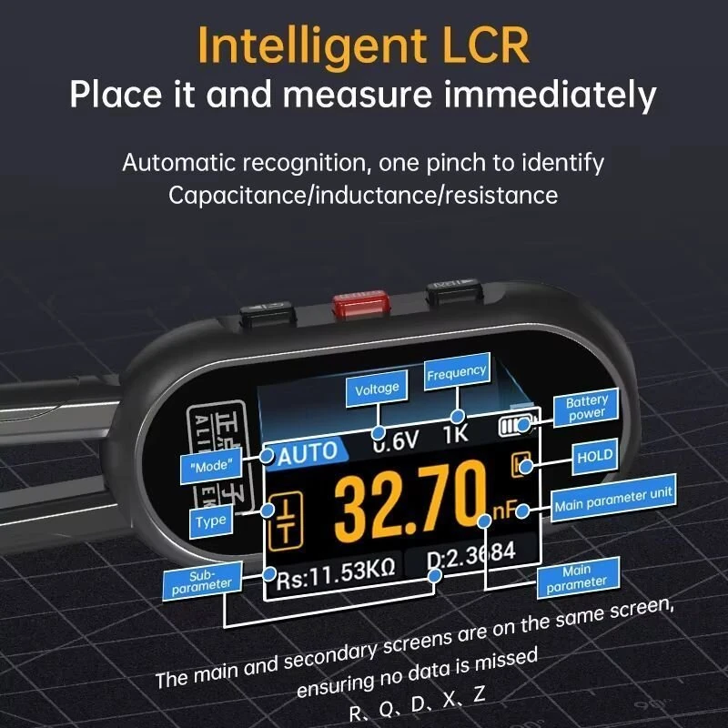 ALIENTEK LT1 Portable Smart LCR Meter Tweezers | IPS Display | Voltage & Continuity Testing - Image 5