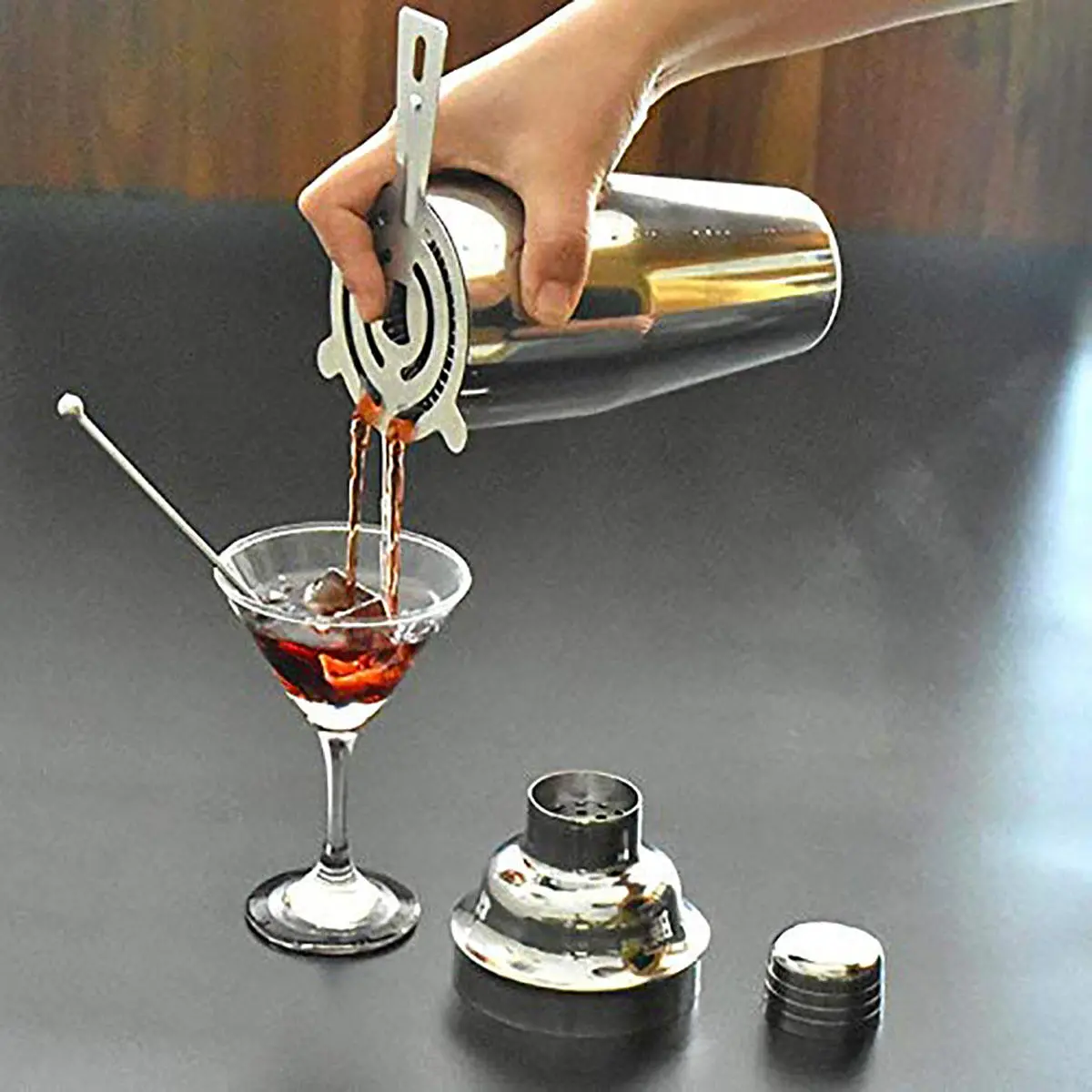 14Pcs Cocktail Maker Set - Bar Shaker, Twisted Spoon, Strainer & Wood Muddler - Image 3