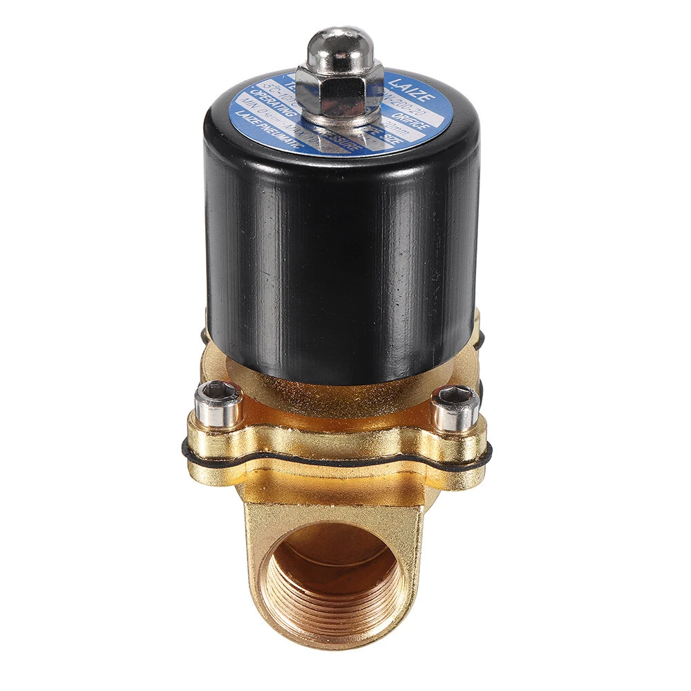 LAIZE DN20 3/4 NPT Brass Solenoid Valve - AC 220V/DC 12V/24V - Water Air Fuel - Image 3