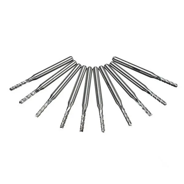 Drillpro DB-M10 Carbide End Mill Bits - 10pcs 3.175x2mm for CNC PCB Engraving - Image 2